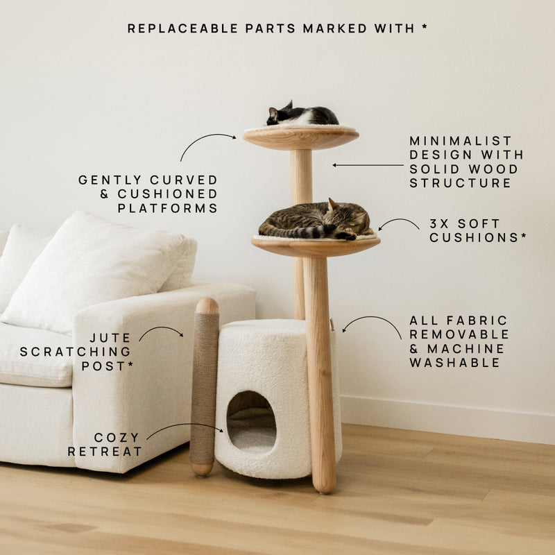 Bao Modern Wooden Cat Tree For Beautiful Homes MAU – Mau