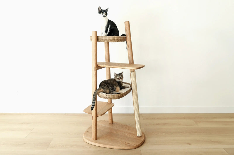 thumbnail image 2 of 46 Inch Cat Tree Aesthetic For Large Cats, With Scratching Posts, Perches & Real Branch Design, Sturdy Base - Luxury Gift For Cat Lovers 2 of 11